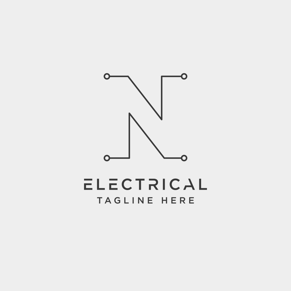 connect or electrical n logo design vector icon element isolated - vector. connect or electrical n logo design vector icon element isolated
