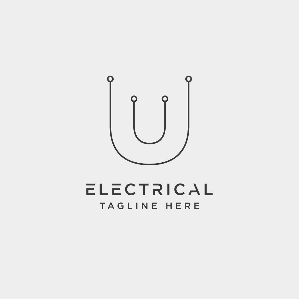 connect or electrical u logo design vector icon element isolated - vector. connect or electrical u logo design vector icon element isolated