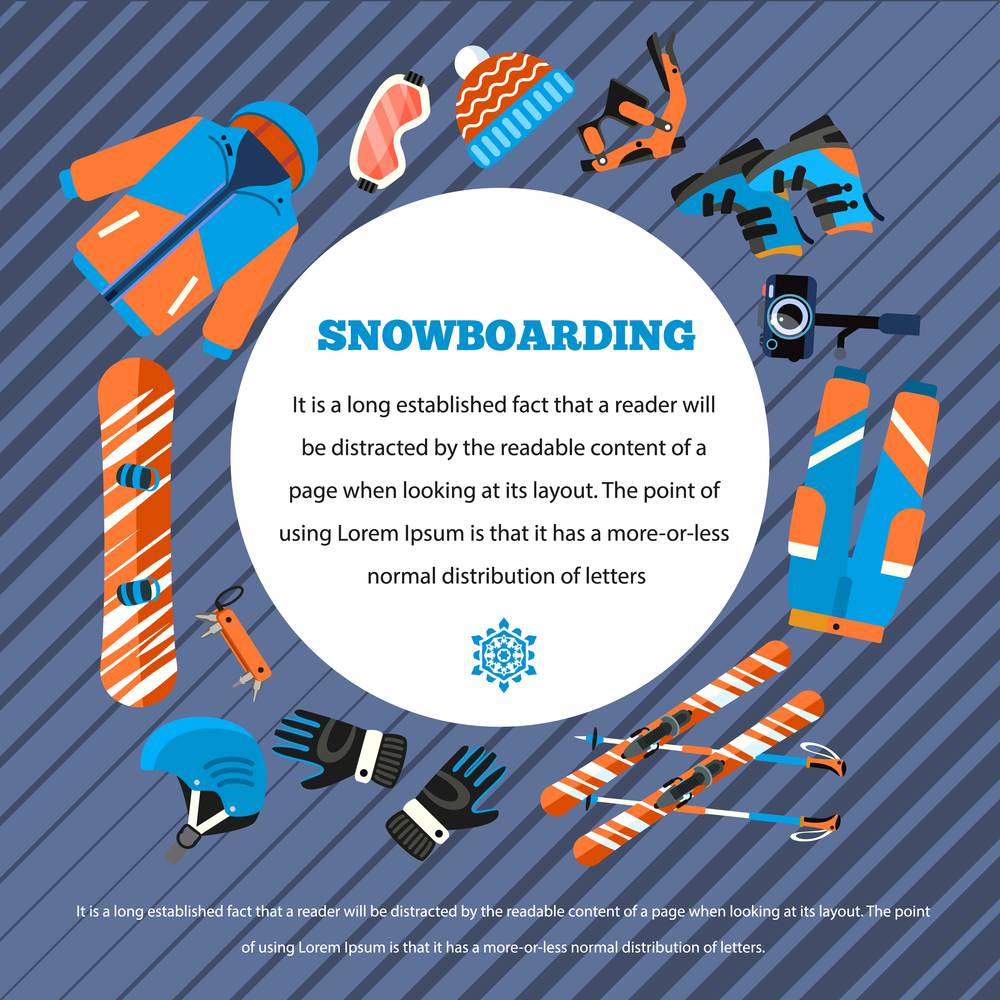 Snowboarding concept background. Flat illustration of snowboarding vector concept background for web design. Snowboarding concept background, flat style