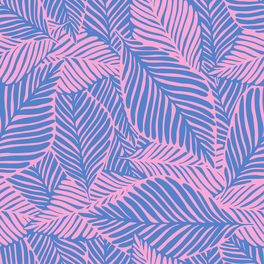 Abstract purple jungle print. Exotic plant. Tropical pattern, palm leaves seamless vector floral background.. Abstract purple jungle print. Exotic plant. Tropical pattern,