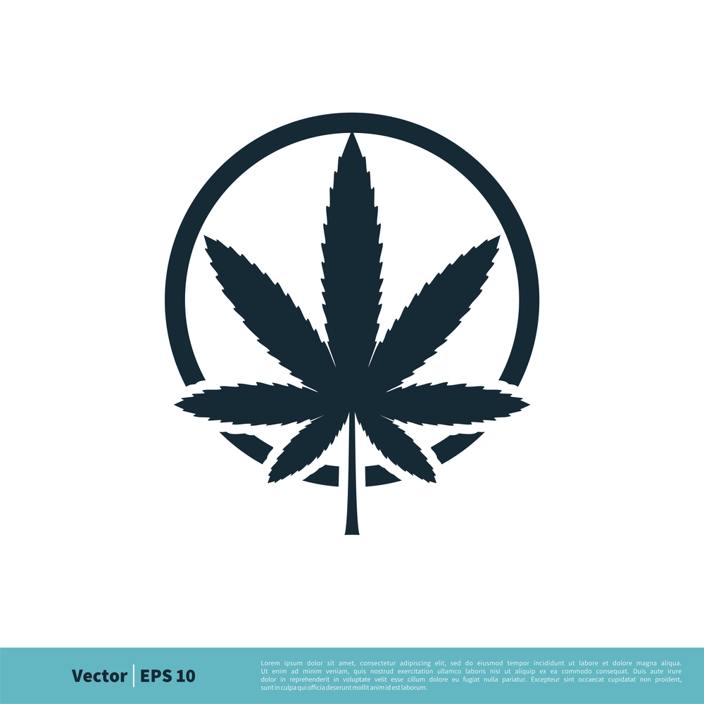 Marijuana Leaf, Hemp Medicine Icon Vector Logo Template Illustration Design. Vector EPS 10.