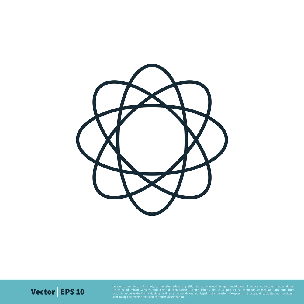 Atom Nuclear Icon Vector Logo Template Illustration Design. Vector EPS 10.