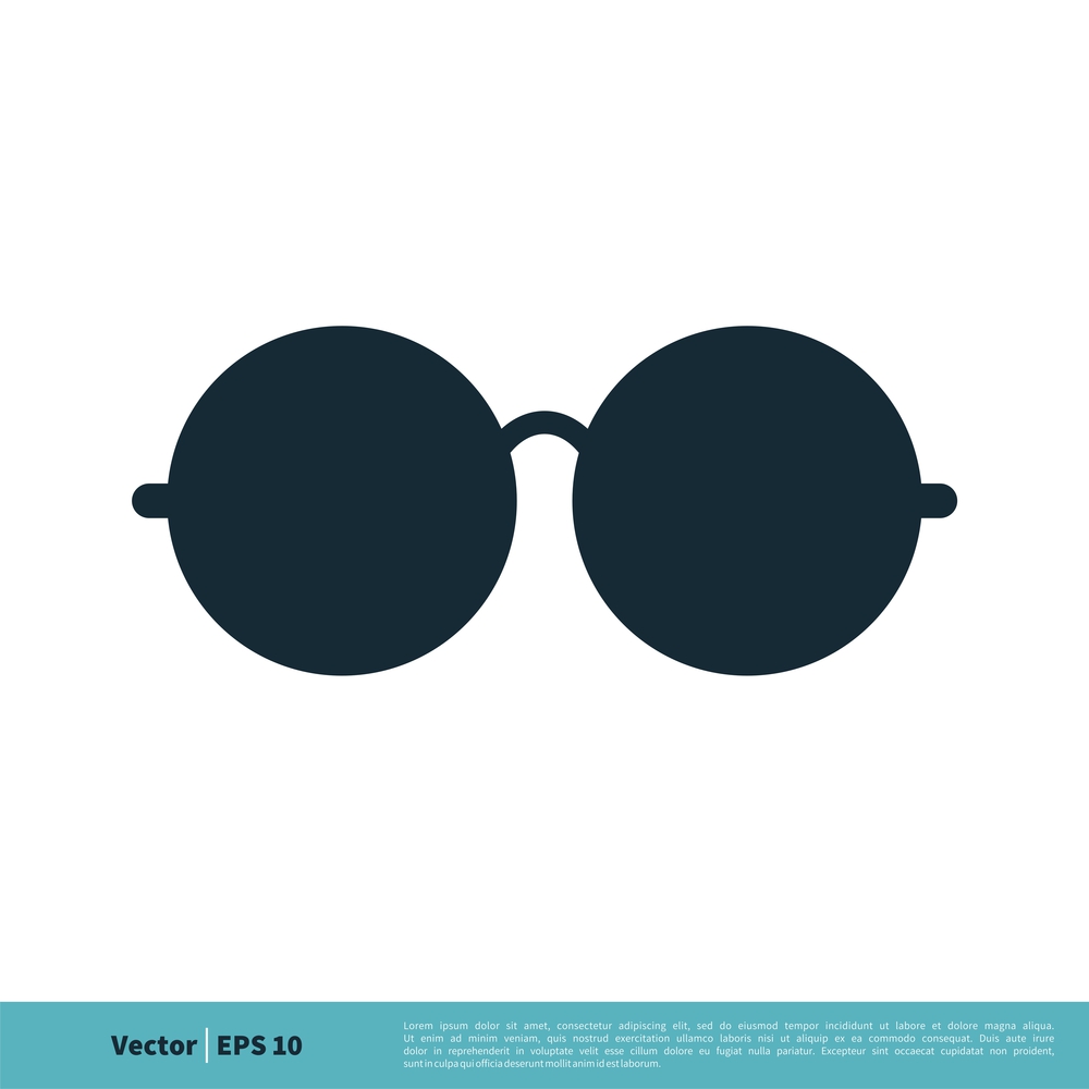 Retro Circle Eyeglasses Icon Vector Logo Template Illustration Design. Vector EPS 10.