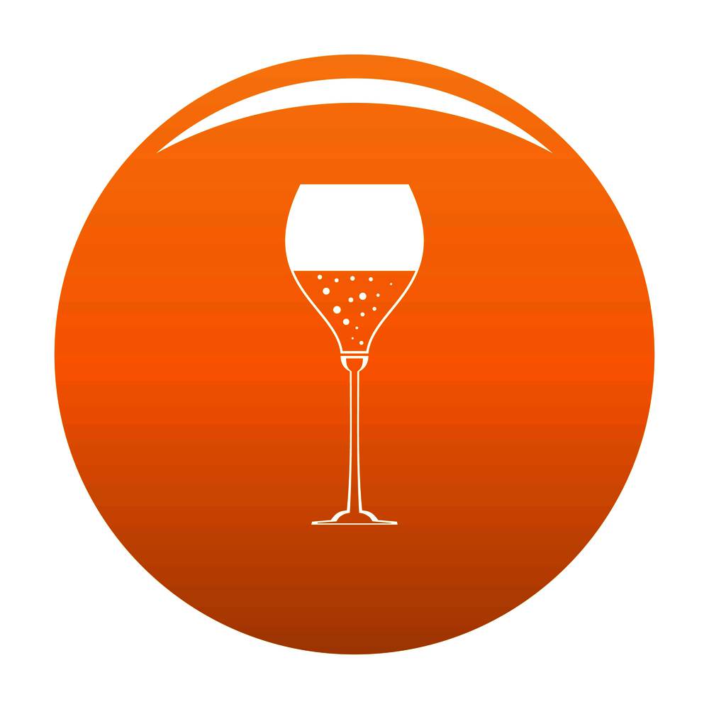 Wine glass icon. Simple illustration of wine glass vector icon for any design orange. Wine glass icon vector orange