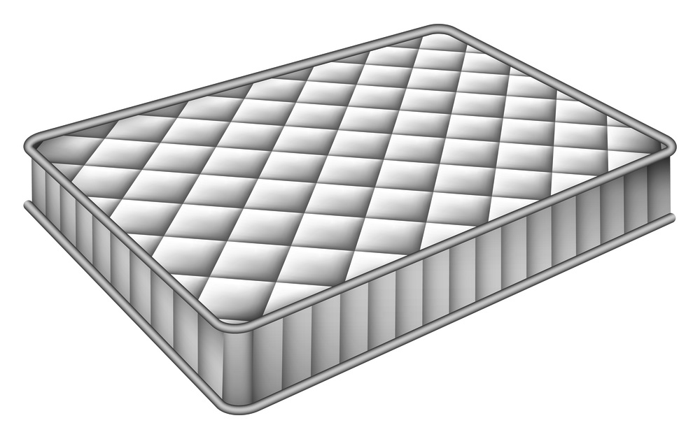 Mattress bed mockup. Realistic illustration of mattress bed vector mockup for web design isolated on white background. Mattress bed mockup, realistic style