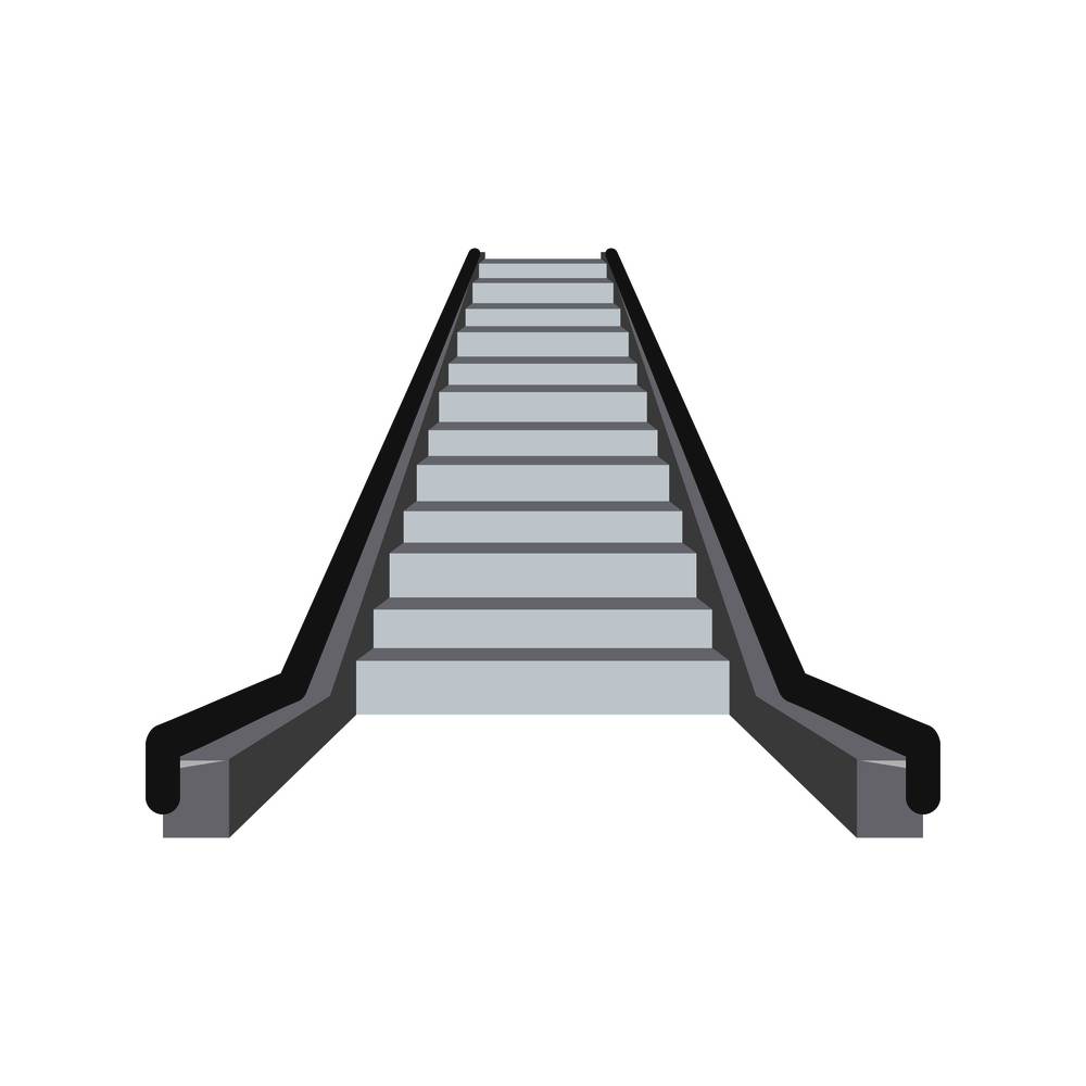 Escalator icon. Flat illustration of escalator vector icon for web isolated on white. Escalator icon, flat style