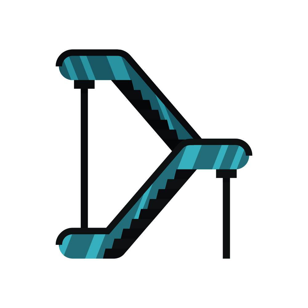 Double escalator icon. Flat illustration of double escalator vector icon for web isolated on white. Double escalator icon, flat style