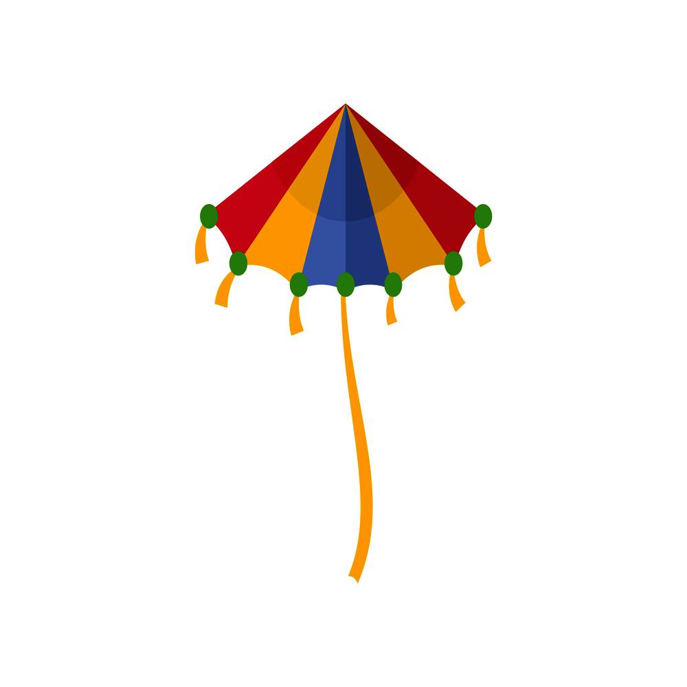 Rainbow kite icon. Flat illustration of rainbow kite vector icon for web isolated on white. Rainbow kite icon, flat style