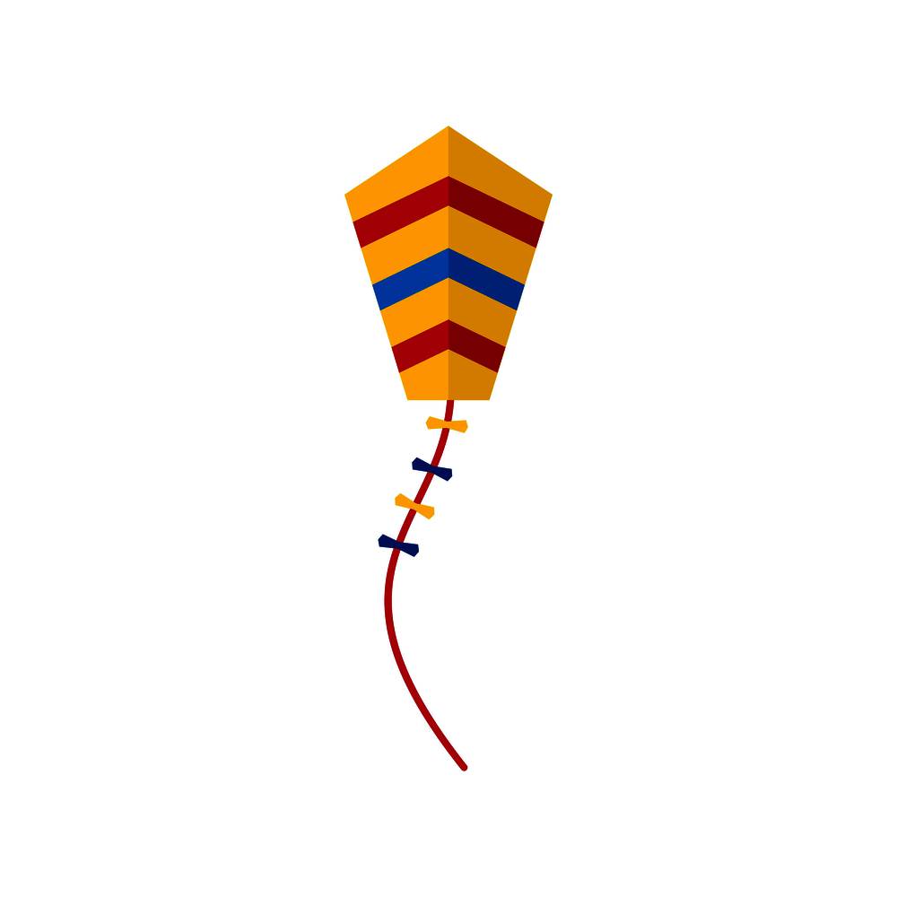 Spring kite icon. Flat illustration of spring kite vector icon for web isolated on white. Spring kite icon, flat style