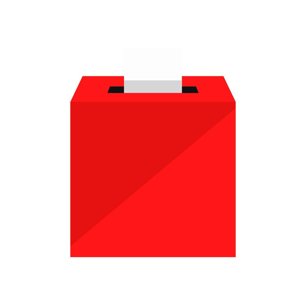 Election box icon. Flat illustration of election box vector icon for web isolated on white. Election box icon, flat style