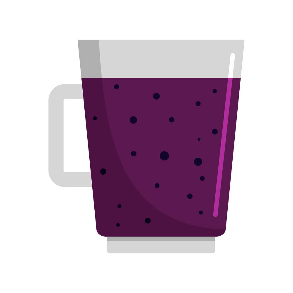 Blueberry smoothie icon. Flat illustration of blueberry smoothie vector icon for web isolated on white. Blueberry smoothie icon, flat style