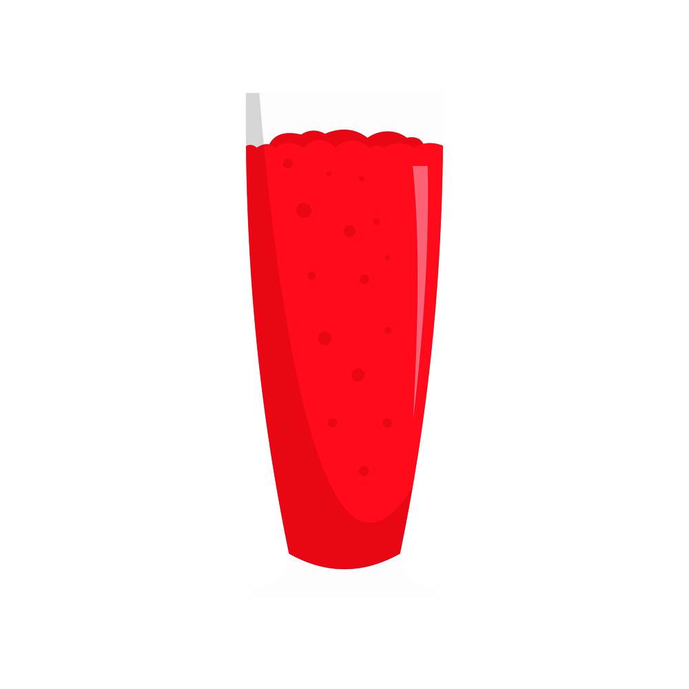 Cherry smoothie icon. Flat illustration of cherry smoothie vector icon for web isolated on white. Cherry smoothie icon, flat style