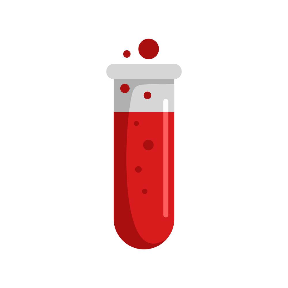 Potion test tube icon. Flat illustration of potion test tube vector icon for web isolated on white. Potion test tube icon, flat style