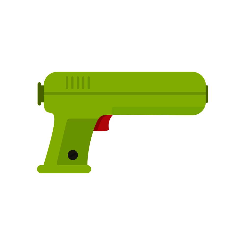 Toy water gun icon. Flat illustration of toy water gun vector icon for web isolated on white. Toy water gun icon, flat style