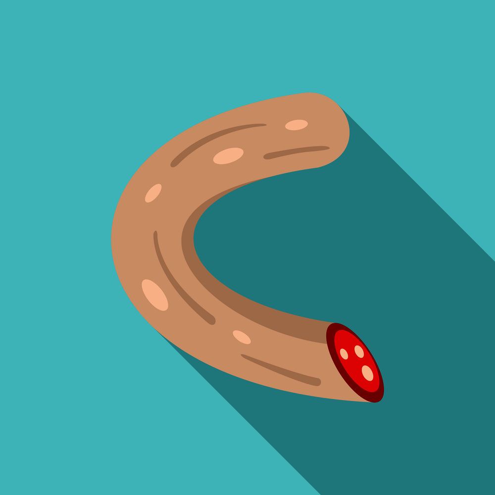 Mexican sausage icon. Flat illustration of mexican sausage vector icon for web design. Mexican sausage icon, flat style
