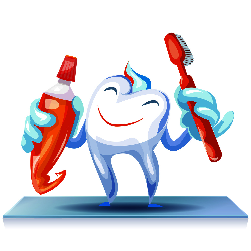 Happy clean tooth concept background. Cartoon illustration of happy clean tooth vector concept background for web design. Happy clean tooth concept background, cartoon style