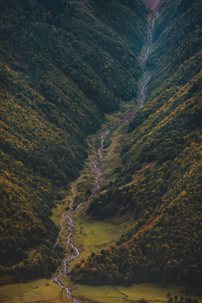 River between mountains, Svaneti Georgia
