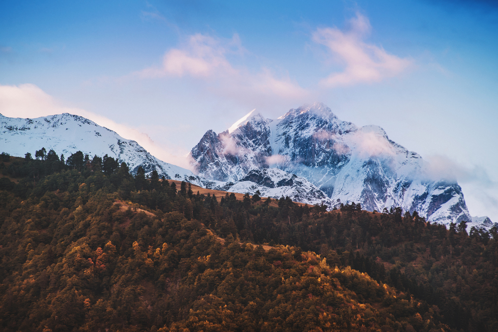 Amazing Mountain View,  Peak Ushba, Svaneti, Mestia, Georgia