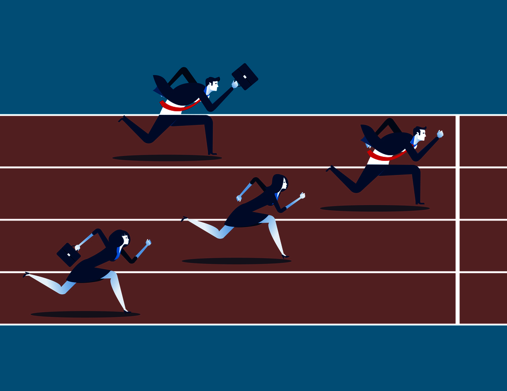 Business team race. Concept business vector illustration.