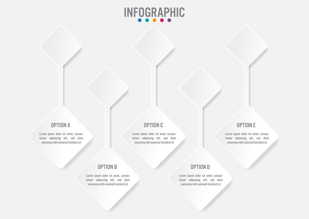 Business infographic labels template with 5 options.Creative concept for infographic.
