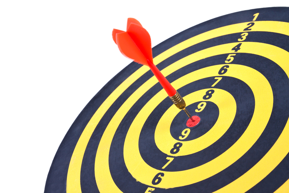 Hitting the target, business concept