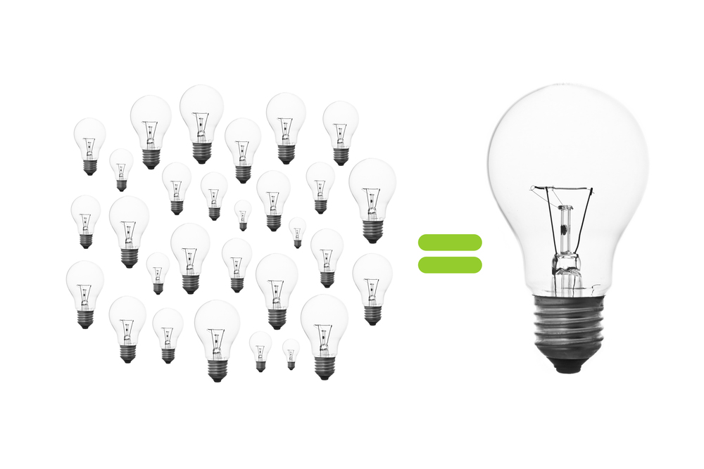 Many small light bulbs together, it&rsquo;s mean to many small thinking together, then become to the great thinking