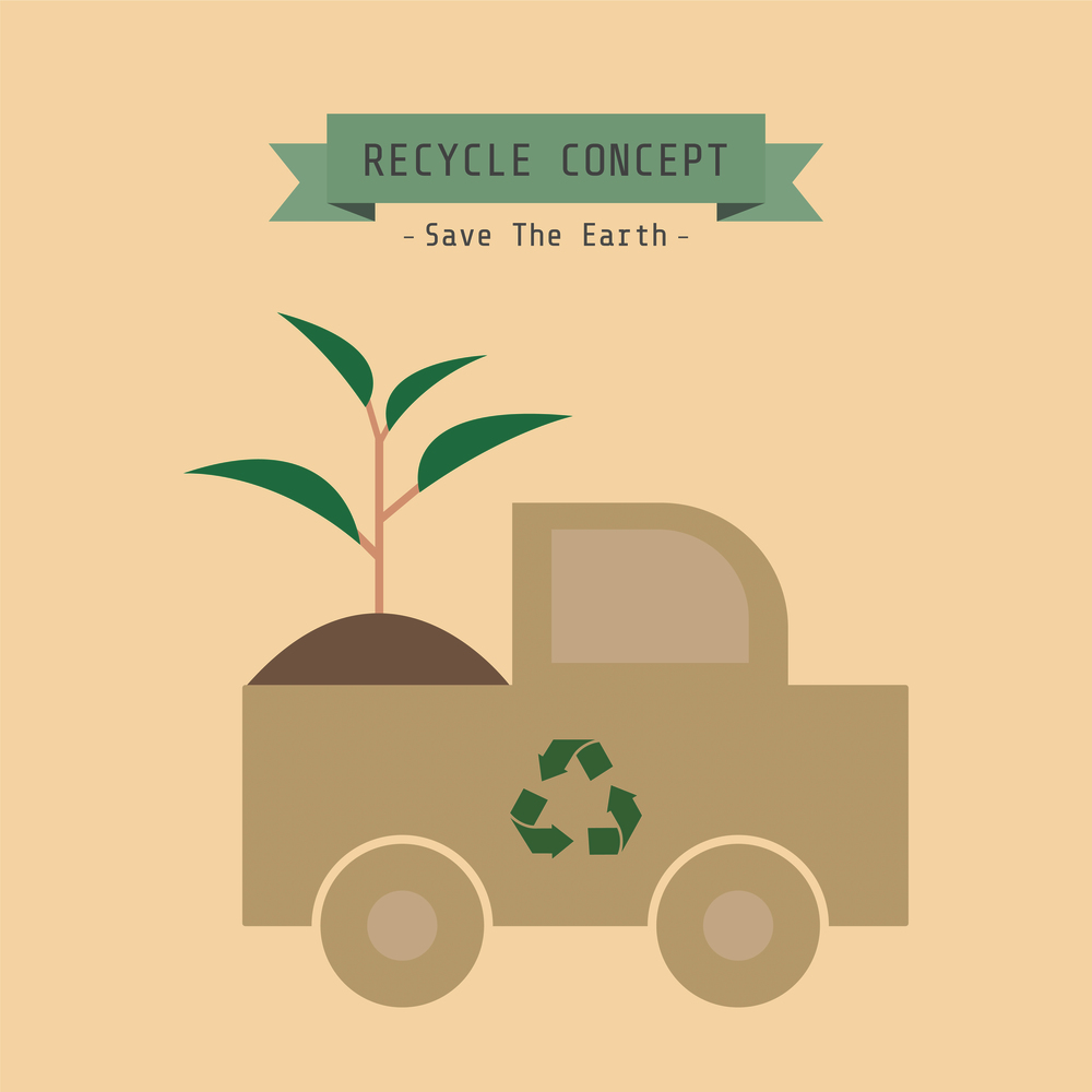 recycle truck with sprout, eco concept