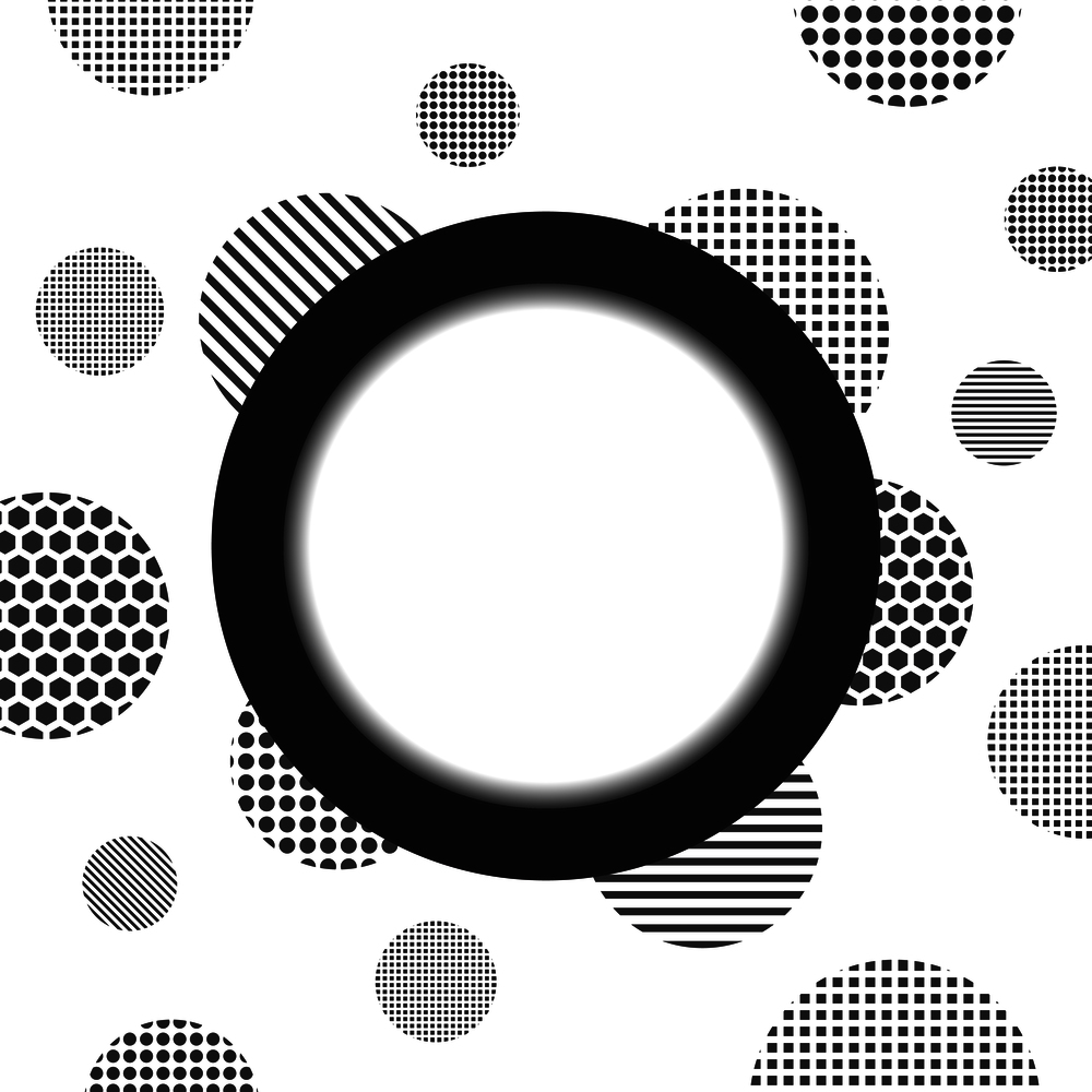 circle and dotty background, isolated on white background