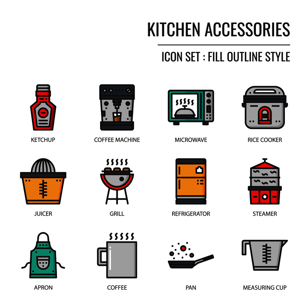 kitchen accessories icon, isolated on white background