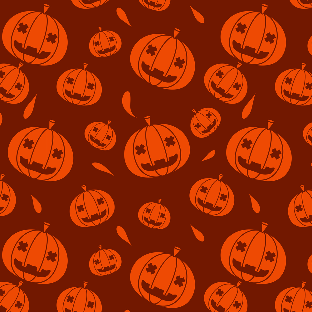 Halloween pumpkin seamless pattern vector illustration