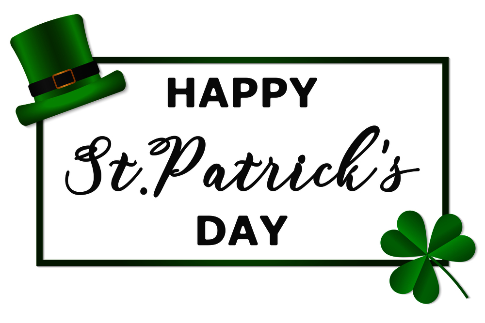 Vector illustration 17 March Happy Saint Patrick&rsquo;s Day with Text and shamrock with hat . Irish celebration design.