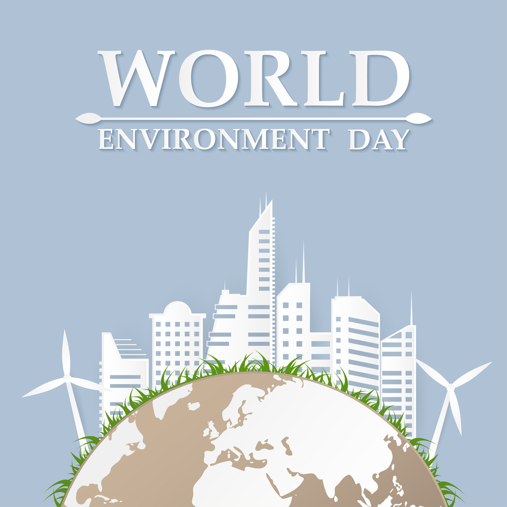 Illustration World environment day , paper art , Protect and preserve nature
