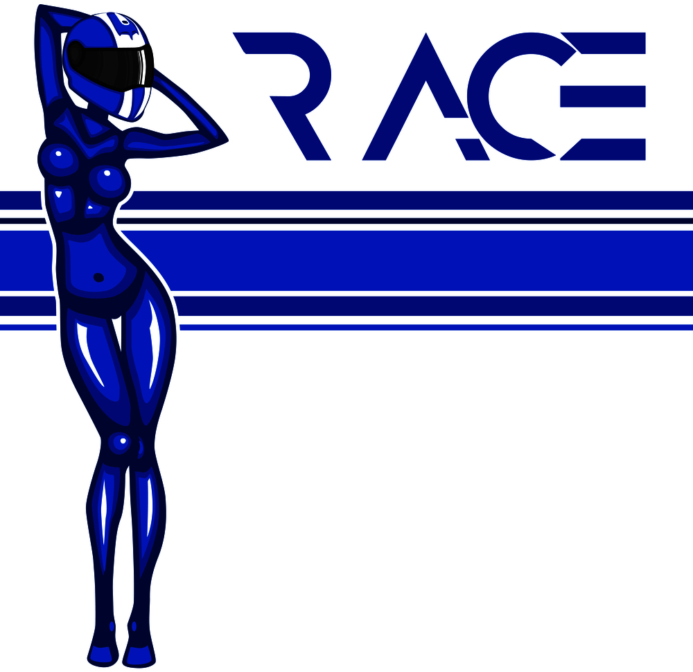 Rally race banner with girl in moto helmet. Sports competition vector illustration.. Rally race banner with girl