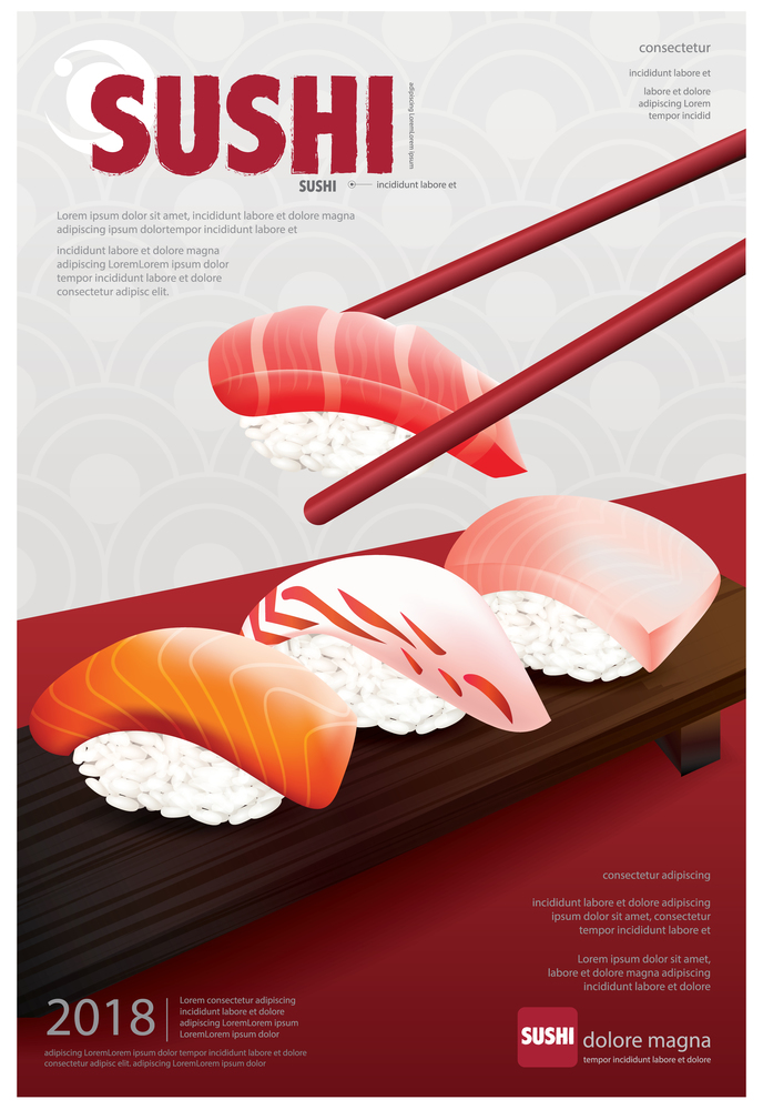 Poster of Sushi Restaurant Vector illustration