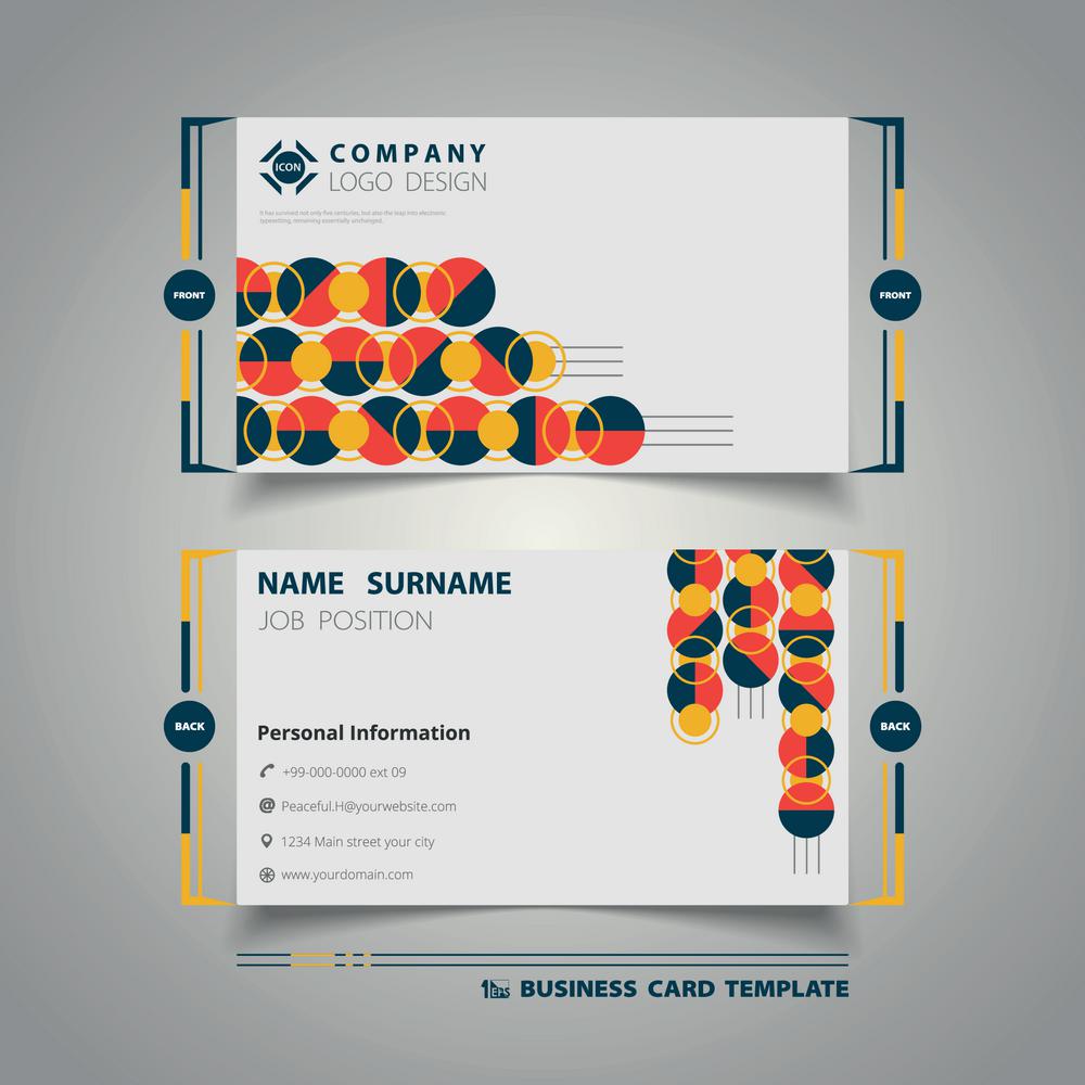 Abstract circle colorful geometry name card design simple template. You can use for name card template, business template design, corporate artwork. illustration vector eps10