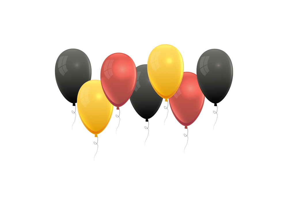 Realistic balloons in germany national colors. Vector. Realistic balloons in germany national colors