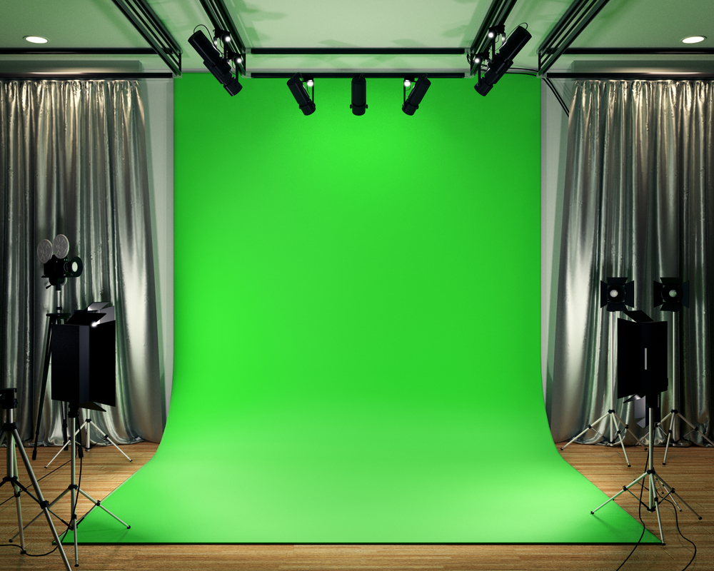 Studio BIg - Modern Film Studio with Green Screen. 3D rendering