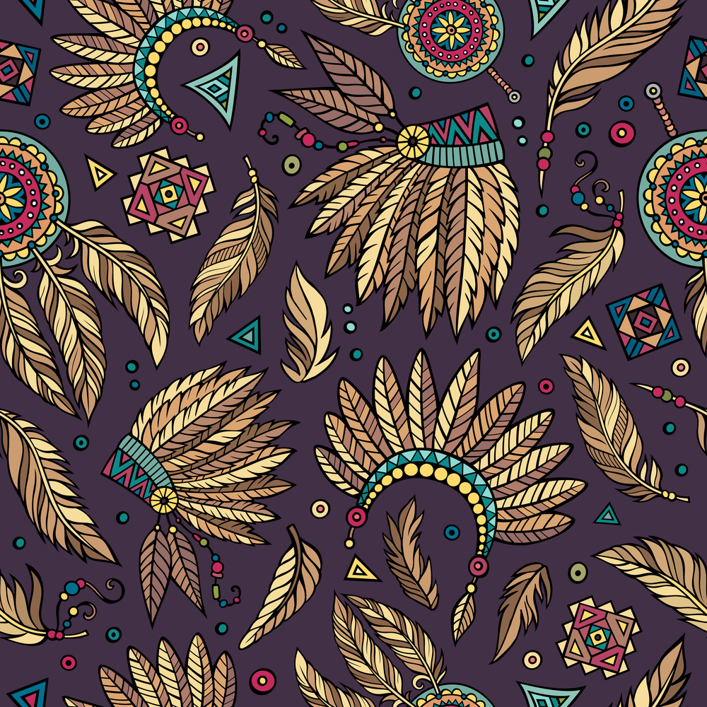 Tribal abstract native ethnic vector seamless pattern  . Tribal native ethnic seamless pattern