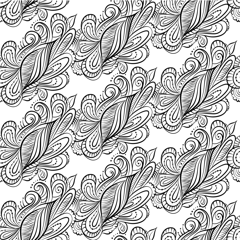 Abstract vector decorative nature ornamental seamless pattern