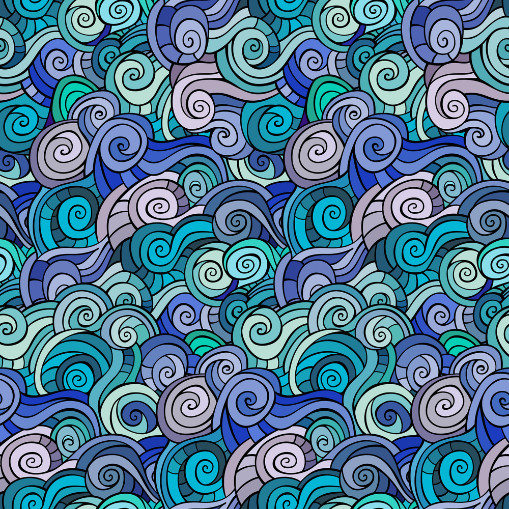 Waves and curls pattern. Abstract vector backgrounds. Waves and curls pattern.