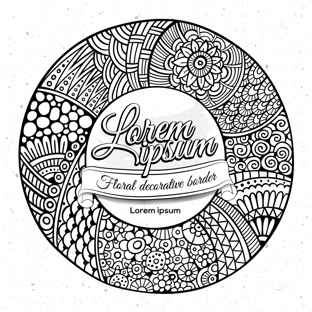 Vector decorative hand drawn circle frame from your text