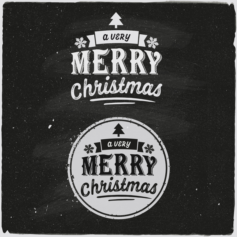 Christmas hand lettering Set Of Typographic Design