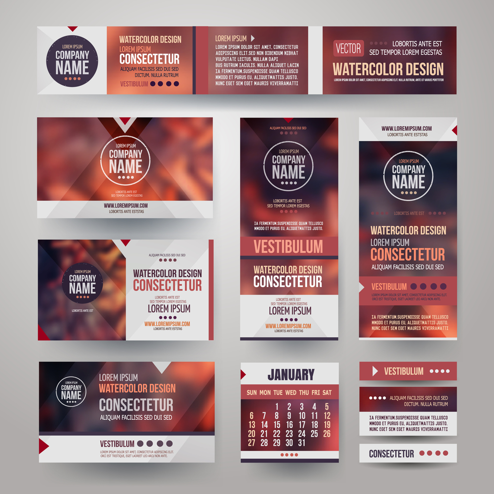 Vector Corporate identity templates with blurred abstract background