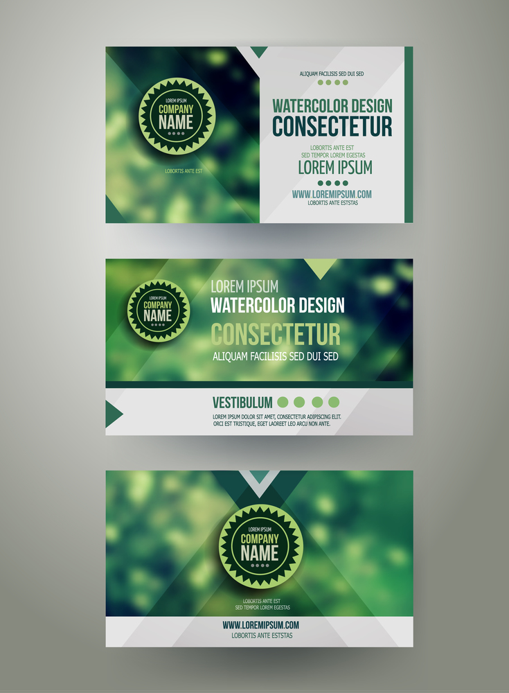 Vector Corporate identity templates with blurred abstract background. Vector Corporate identity templates
