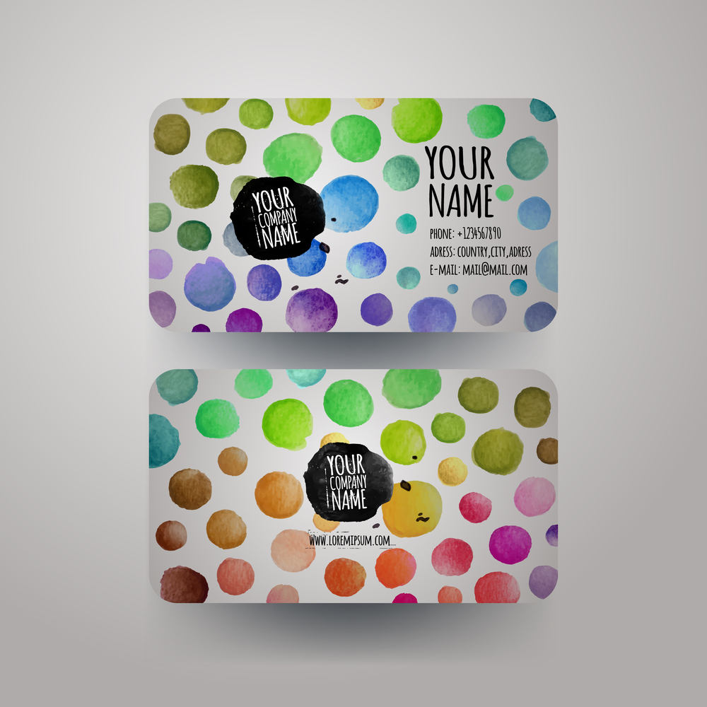 Vector watercolor colorfull dots paint card design. watercolor colorfull dots paint card design