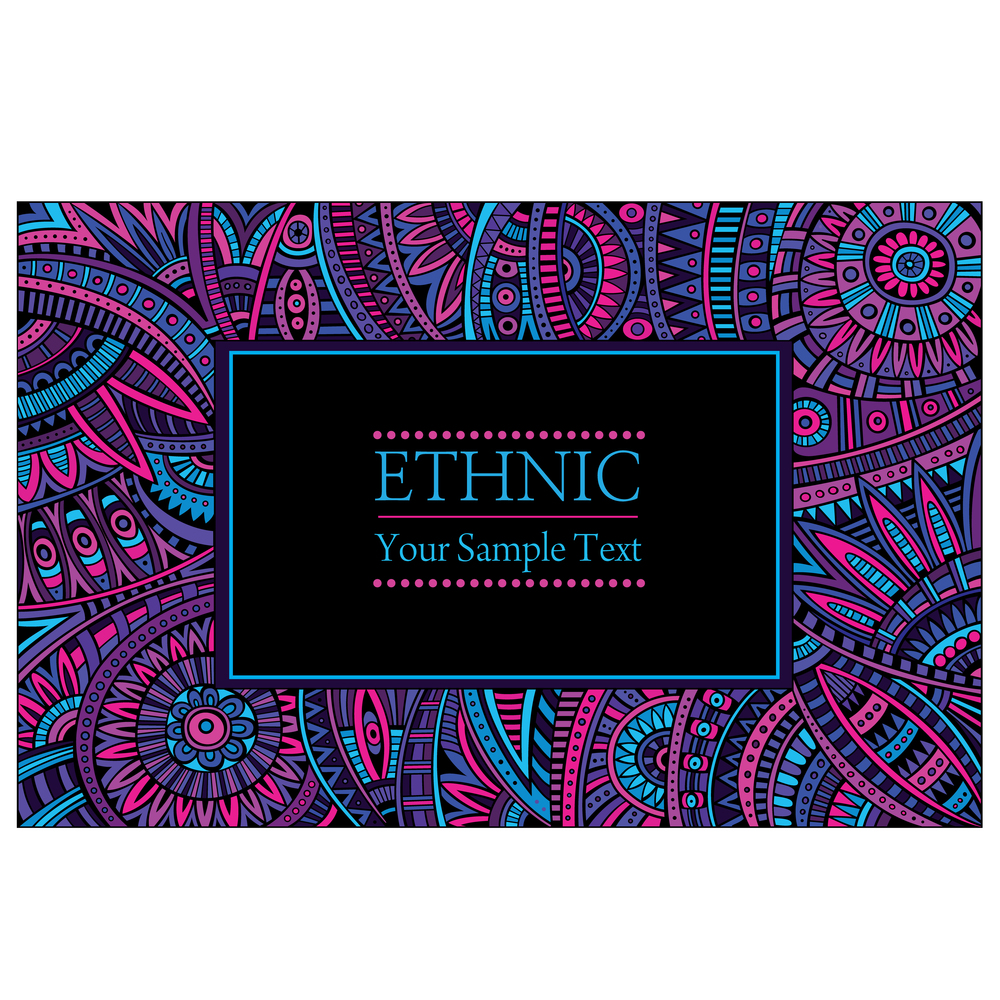 Abstract decorative vector ethnic hand drawn pattern&rsquo;s border. Abstract vector ethnic pattern&rsquo;s border