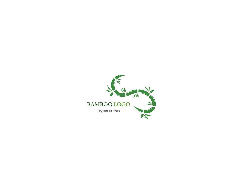 Bamboo with green leaf concept inspirated  logo template