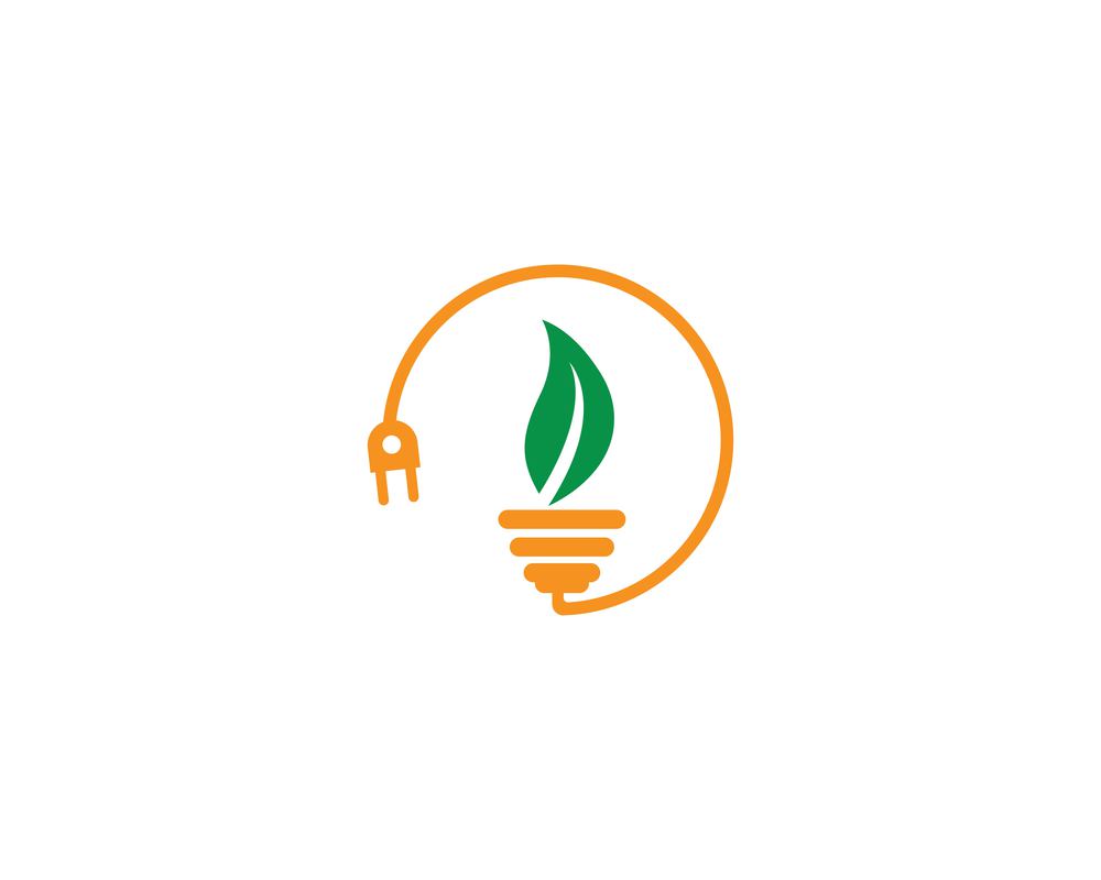 Eco green bulb electrical template design vector
