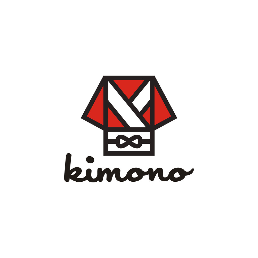 Japan Japanese Kimono with Obi Logo Design