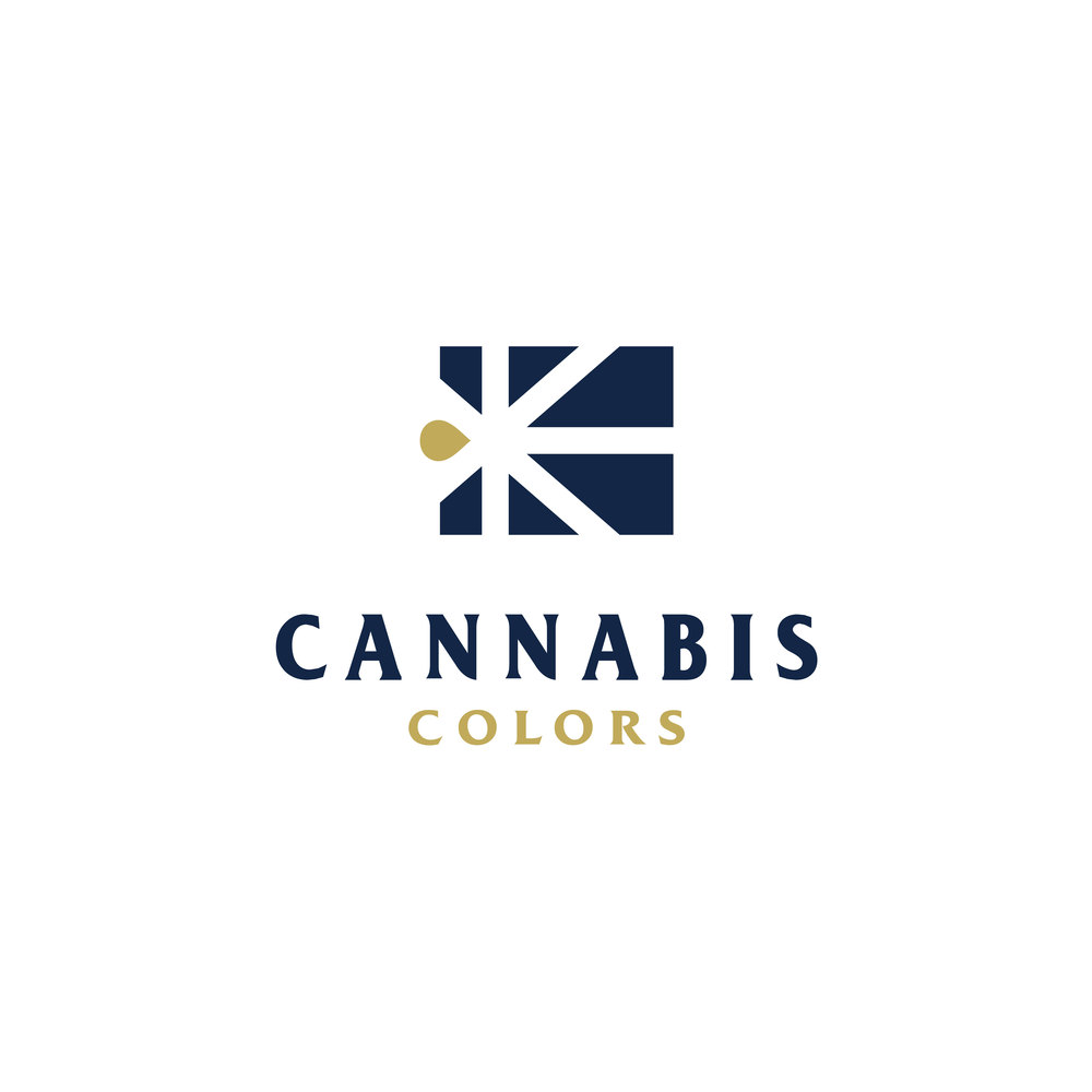 Rays Flag with CBD Oil Marijuana Cannabis Logo design